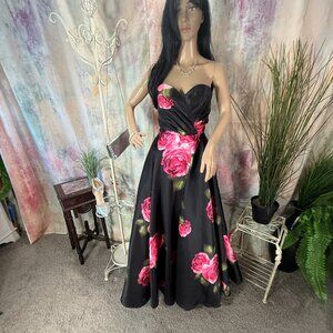 📌Rich's Apparel Eye-Catching Strapless Floral Prom - Formal - Ball Gown